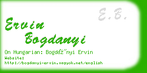 ervin bogdanyi business card